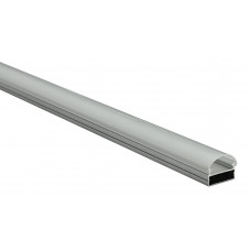 Накладной алюминиевый профиль для светодиодной ленты, линейки, комплект 2м (цена 1м) с матовым рассеивателем