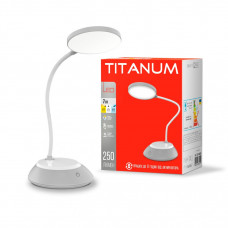 LED лампа настільна з акумулятором TITANUM TLTF-022G 7Вт IP20 3000-6500K 5В USB сіра