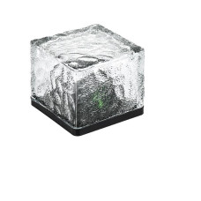 Садовий led ліхтар на сонячній батареї скляний куб 7×7×5см
