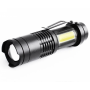 Ліхтарик з вбудованим акумулятором чорний 525 XPE+COB - фото №1