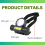 Налобний світлодіодний ліхтар 0963 Headlamp COB+XPE Headlamp Headlight LED з USB зарядкою - фото №2