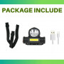Налобний світлодіодний ліхтар 0963 Headlamp COB+XPE Headlamp Headlight LED з USB зарядкою - фото №5