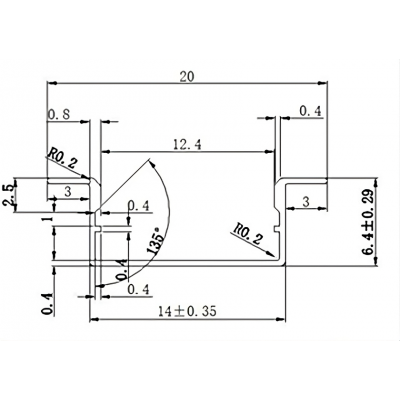 Лед профіль врізний анодований ЛПВ7 без лінзи 2м LED STORY Profi (ціна 1 м)