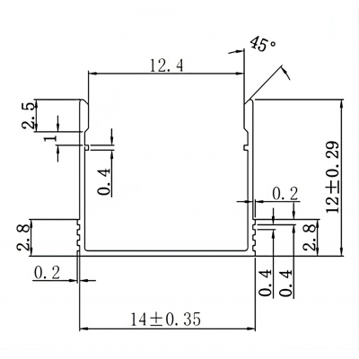 Накладной профиль для светодиодной ленты анод ЛП12 без рассеивателя 2м LED STORY Profi (цена 1м)