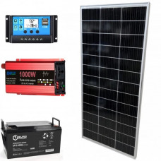 Зарядна станція на сонячній батареї 200W + інвертор 500W (макс 1000W) чисти...