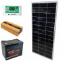 Комплект резервного питания для квартиры 1000Вт с солнечной панелью 180W + инвертор 1000/2000Вт чистый синус + ШИМ 30А и АКБ LiFePO4 12.8V 100Ah 1280Вт - фото №1