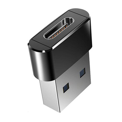 Адаптер-переходник USB-A to Type-C USB 2.0 3 А чорний
