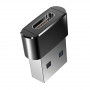 Адаптер-переходник USB-A to Type-C USB 2.0 3 А чорний - фото №2