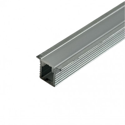 Алюминиевый профиль LS101b с матовым рассеивателем узкий для светодиодной ленты 3м анодированный (цена 1м)