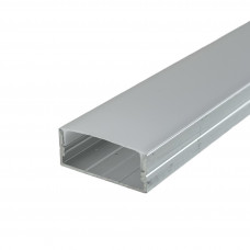 Алюмінієвий профіль широкий дворядний для LED стрічки Ал 15 з матовим розсіювачем, анодований 2м (ціна 1м)