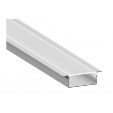 Алюмінієвий профіль врізний дворядний LS16 з  матовим розсіювачем, анод. 2м (ціна 1м)