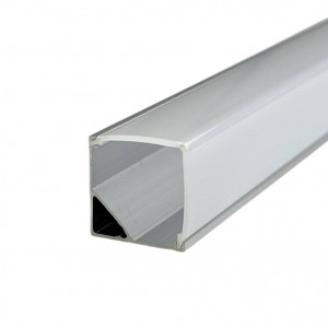 Алюмінієвий профіль кутовий анод. ЛПУ16-2 ЕСОNOM з матовим розсіювачем. 2 м (ціна 1м)