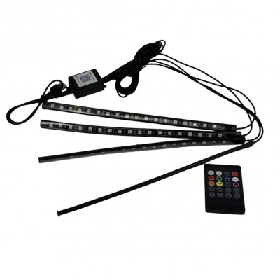 Автомобільне RGB led підсвічування зони ніг 12V 72 лампи з пультом дистанційного керування