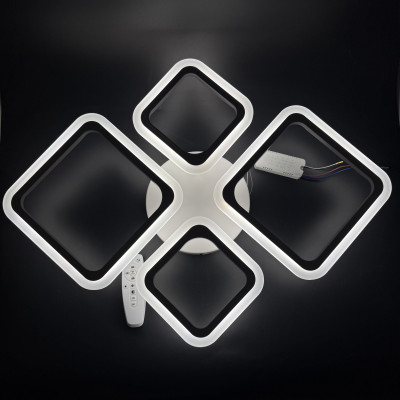 Белая LED люстра с димером и пультом 96Вт 3000-6500К