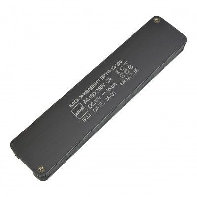 Блок питания 12V 200W 16.7А IP44 ультратонкий алюминиевый корпус
