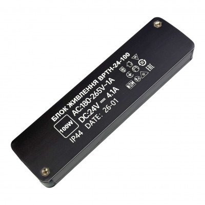 Блок питания 24V 100W для led подсветки IP44 тонкий