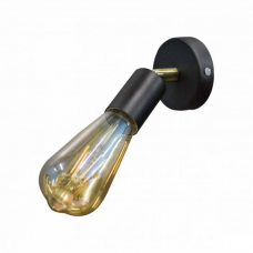 Бра на стіну чорне з поворотним механізмом, металеве, під лампу Е27