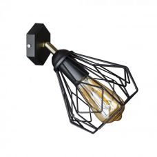 Металлическое бра в стиле черный лофт под лампу Е27