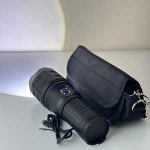 Далекобійний ліхтар AK138 LED PM60-TG із чохлом 4х18650 Power Bank индикація заряду Type-C