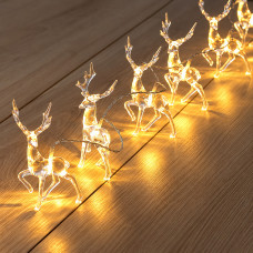 Декоративна гірлянда USB з оленями 5 м 20LED, пульт керування