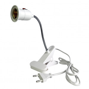 Держатель для ламп Е27 гибкий 22см с прищепкой