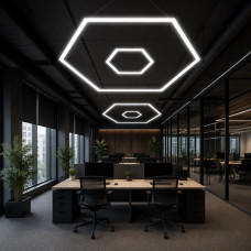 Двойной светильник Hexagon led 153W 6000K модульный