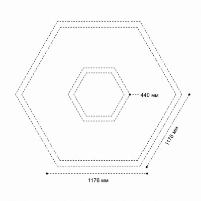 Подвійний світильник Hexagon led 153W 6000K модульний