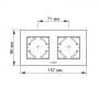 Двойная рамка для розетки стеклянная горизонтальна BINERA Черная - фото №2