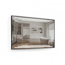 Зеркало с подсветкой в ​​черной раме 6000-6500К Холодный белый 800×600 сенсорный выключатель