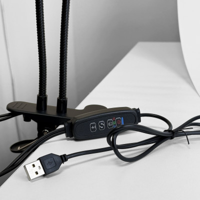 Фітолампа для рослин 20W Full Spectrum 2 гілки USB з таймером на прищіпці