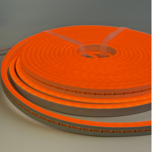 Flex neon 24В 5×11 мм оранжевый свет 8Вт/м120 LED/м IP65 с коннектором, боб...