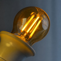Філаментна led лампа G45 E27 4W 2200K бурштинова