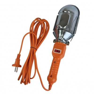 Гаражна переноска 5м з вимикачем під лампу Е27 оранжева