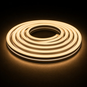 Гибкий led неон 24В 10Вт/м IP68 120 д.м. 8x16мм белый теплый (цена 1м)