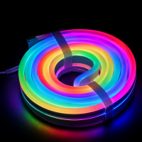 Гибкий адресный неон RGB 12В 10W/m 6*16мм с адаптером для розетки комплект ...