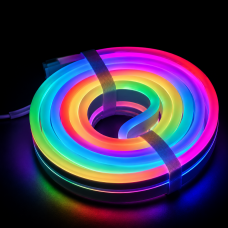 Гибкий адресный неон RGB 12В 10W/m 6*16мм с адаптером для розетки комплект ...