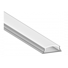 Гибкий алюминиевый профиль для светодиодной ленты накладной Ал 14 с матовой линзой 2м (цена 1м) PREMIUM
