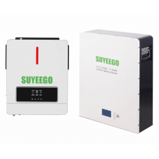 Iнвертор 6,2кВт гібридний 48-220В чистий сінус + літієва батарея LiFePO4 Premium 5кВт 51.2В 100AH (резервне живлення)