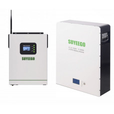 Iнвертор автономний 5,5кВт 48V синус чистий МРРТ 120А + LiFePO4 батарея 5.12кВт 51.2V 100Ah комплект резервного живлення для будинку, квартири