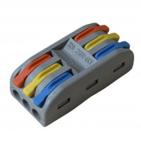 Клемма проходная многоразовая PCT-223 с рычагами на 3 проводника | типа WAG...