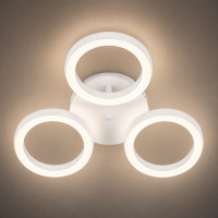 Компактная led-люстра 36Вт на 3 плафона белая 3000-6500К с пультом ДУ