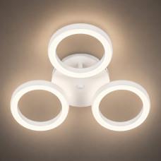 Компактная led-люстра 36Вт на 3 плафона белая 3000-6500К с пультом ДУ