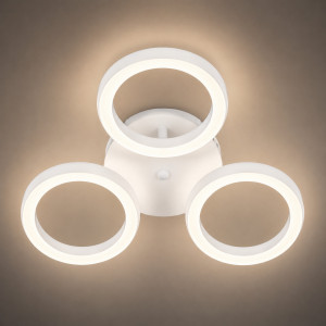 Компактная led-люстра 36Вт на 3 плафона белая 3000-6500К с пультом ДУ