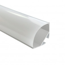 Кутовий анодований двохрядний профіль  для стрічки з матовим розсіювачем LS206-1 3м (ціна 1м)