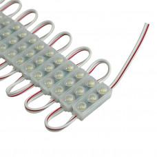 LED модуль 12V SMD2835 3 диода 0.5W холодный белый свет 6500K IP67 с линзой...