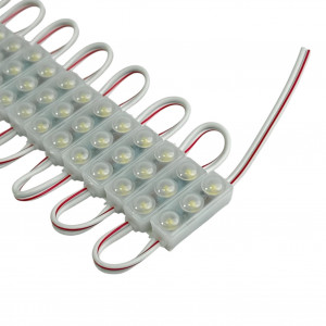 LED модуль 12V SMD2835 3 диода 0.5W холодный белый свет 6500K IP67 линза 16...
