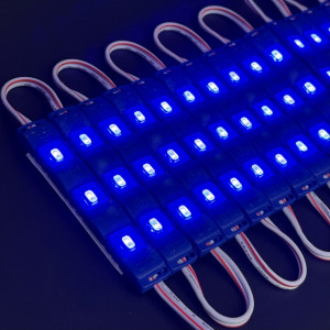 LED модуль 3 діода (smd5730 3шт, 75 мм) 1W 55Lm IP67 синій