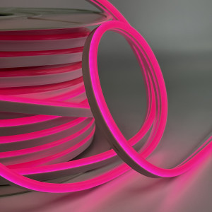 Гнучкий led неон рожевий 12В 8×16мм 120д.м. IP65 (ціна 1м)