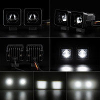 Led фары WL STM-03 ближний/дальний свет 30/38W 6000K DRL 12-80V IP68 компле...