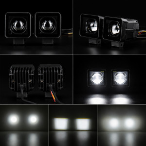 Led фари WL STM-03 ближнє/дальнє світло 30/38W 6000K DRL 12-80V IP68 компле...